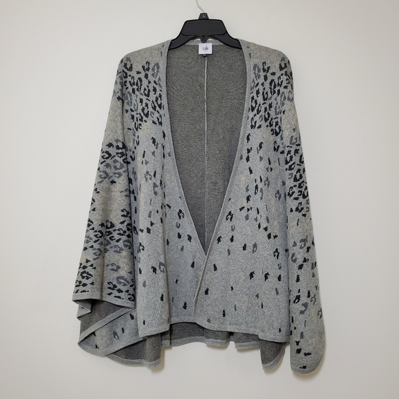 CAbi Sweaters - •CAbi• Gigi Leopard Sweater Poncho Cape One Size